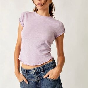 NWT Free People Be My Baby Tee in Lilac Boutique Size Medium
